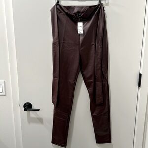Windsor Fierce Edge Brown Faux Leather Pants NEW 🏷️